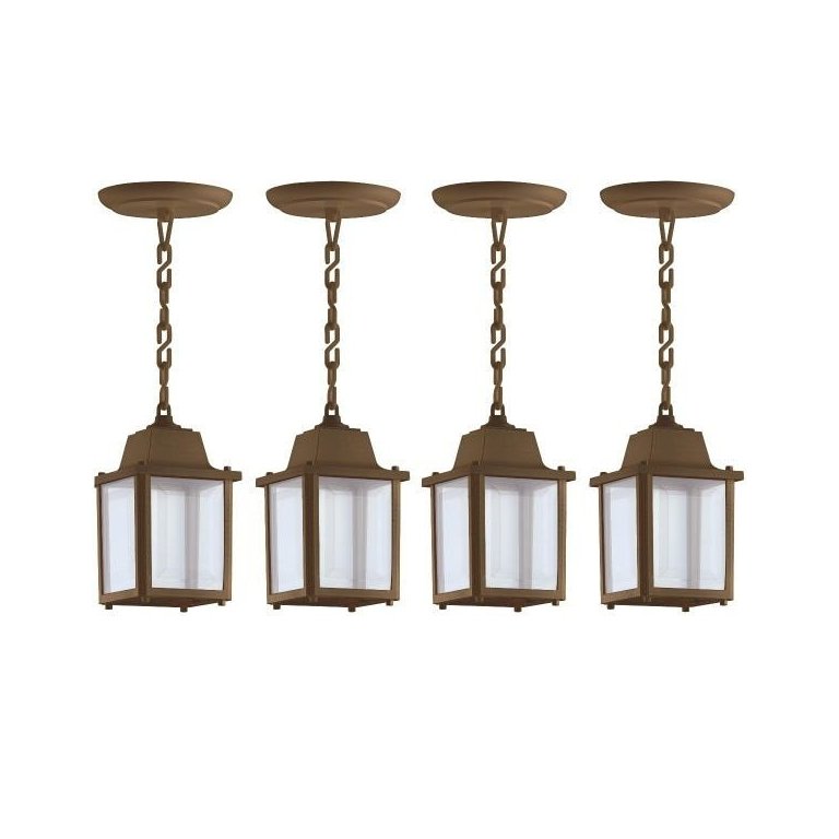 4 Un Luminária Pendente Externo Colonial Marrom Alz15