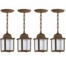4 Un Luminária Pendente Externo Colonial Marrom Alz15 - 1