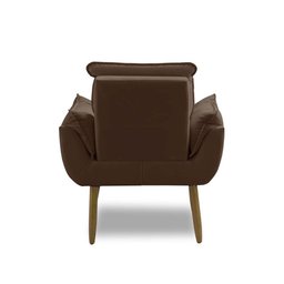 Kit 2 Poltronas para Sala Decorativa Opala Pés Madeira Suede Marrom Império Decor - 5