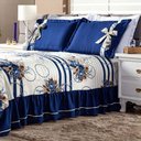 Ver imagem 3 de Cobre Leito Isabela Casal 3 Pecas - Floral Azul Marinho