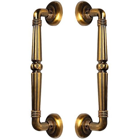 Puxador Duplo Victoria 305mm Café Antigo Porta Pivotante