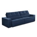 Ver imagem 5 de Sofá Retrátil e Reclinável 3 Lugares 2,10m com Molas Sabrina Suede Azul Madelina Decor