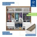 Ver imagem 5 de Guarda Roupa Casal 3 Portas de Correr e 3 Espelhos Evidence Minastex Freijó