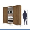 Ver imagem 2 de Guarda Roupa Casal 3 Portas de Correr e 3 Espelhos Evidence Minastex Freijó