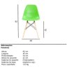 Kit 4 Cadeiras Eames Wood Dsw/Pp - Verde Neon - Garantia + Nf - 6