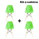Ver imagem 1 de Kit 4 Cadeiras Eames Wood Dsw/Pp - Verde Neon - Garantia + Nf