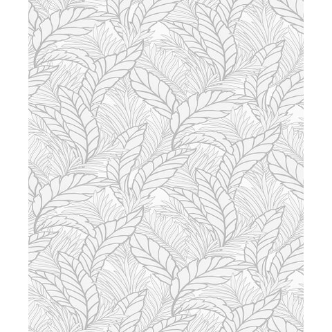 Papel de Parede Seven Folhas Prateadas
