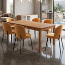 Ver imagem 3 de Cadeira para Sala de Jantar Cozinha Estofada Gavi L02 Couríssimo Whisky - Lyam Decor