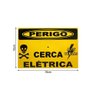 Kit 10 Placa de Sinalização Comercial Cerca Elétrica 10x15cm em Alumínio - Acton - 2