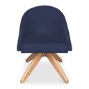 Ver imagem 3 de Kit 06 Poltronas Cadeira Giratória Bela Suede Base de Madeira - Pallazio Azul Marinho