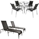 Ver imagem 1 de Jogo Cadeiras e Mesa Emily e 2 Espreguiçadeiras Regulável - Preto