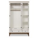 Ver imagem 2 de Guarda-roupa Rústico 3 Portas e 2 Gavetas - Madeira Maciça e Mdf - Cor: Branco