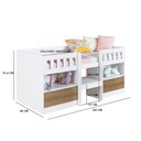 Ver imagem 7 de Cama Multifuncional Infantil Solteiro com 2 Portas 2 Nichos CI6080 190cm Branco/Mel - Art In Móveis