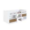 Ver imagem 7 de Cama Multifuncional Infantil Solteiro com 2 Portas 2 Nichos CI6080 190cm Branco/Mel - Art In Móveis