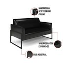 Ver imagem 2 de Sofá Namoradeira com 2 Poltronas Base Industrial Alta Preto Marisa Corano D03 - D\'rossi Cor Preto