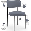Ver imagem 4 de Cadeira Decorativa Estofada para Sala de Jantar Louise L02 Suede Cinza - Lyam Decor