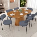 Ver imagem 2 de Cadeira Decorativa Estofada para Sala de Jantar Louise L02 Suede Cinza - Lyam Decor