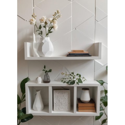 Nicho Organizador e Prateleira Mdf para Decoração de Ambientes - Branco Tx