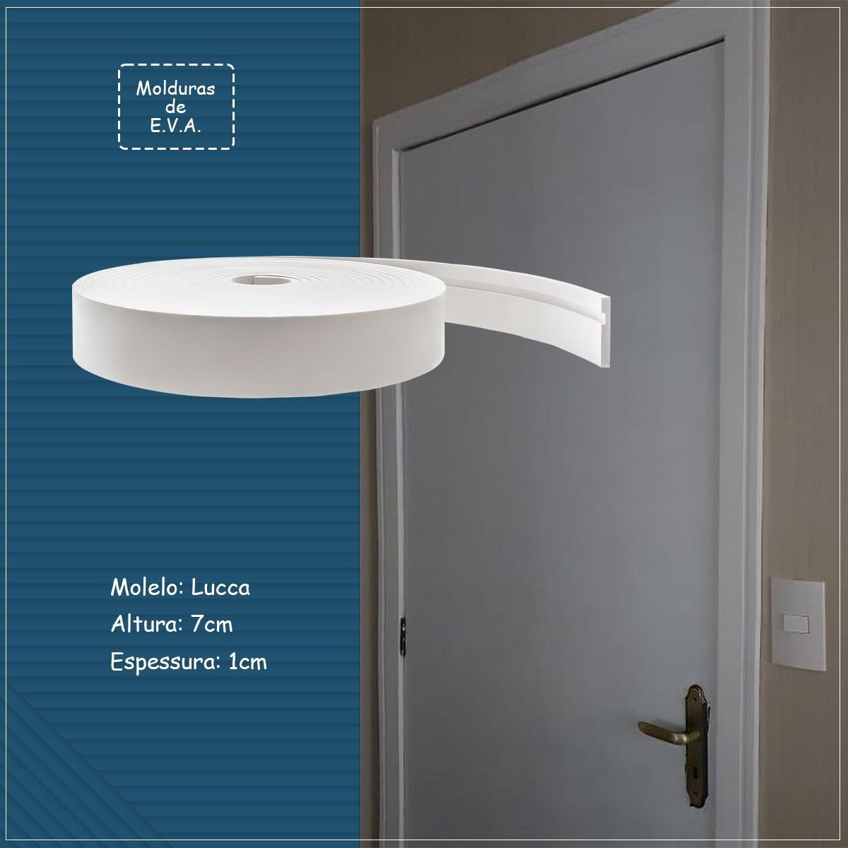 Rodapé Eva Flexível Autoadesivo 7cm X 1cm Lucca 12 Metros - 4