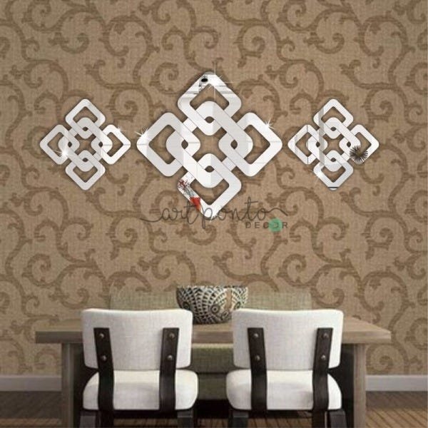 Kit Espelho Decorativo Conjunto Sala Quarto Abstrato P - 5