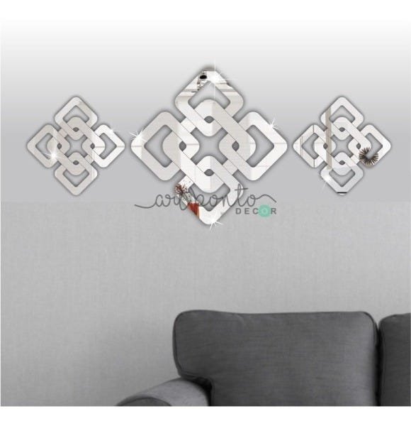Kit Espelho Decorativo Conjunto Sala Quarto Abstrato P - 4