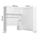 Ver imagem 3 de Guarda Roupa Armário de Casal com 6 Portas para Cama Box Branco