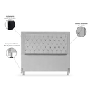 Ver imagem 3 de Cabeceira de Cama Box King 195 Cm Baronesa - Veludo Cinza