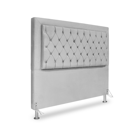 Cabeceira de Cama Box King 195 Cm Baronesa - Veludo Cinza
