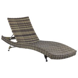 Espreguiçadeira Bona em Alumínio e Fibra Sintética - Piscina, Jardim, Decoração - Capuccino - 1