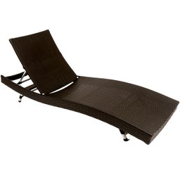 Espreguiçadeira Bona em Alumínio e Fibra Sintética - Piscina, Jardim, Decoração - Preto - 1
