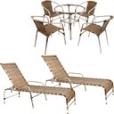 Ver imagem 1 de Kit Cadeiras e Mesa, Espreguiçadeiras e Ombrelone - Capuccino