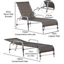 Ver imagem 5 de Kit - Jogo de 4 Cadeiras e Mesa Floripa em Alumínio com 2 Espreguiçadeiras Roma Regulável + - Argila