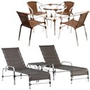 Ver imagem 1 de Kit - Jogo de 4 Cadeiras e Mesa Floripa em Alumínio com 2 Espreguiçadeiras Roma Regulável + - Argila