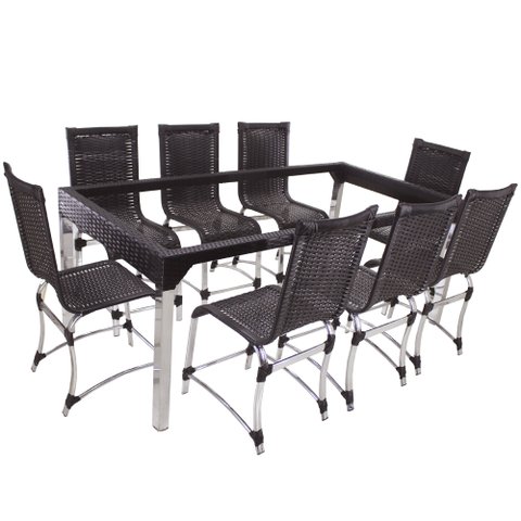 Conjunto de Cadeiras e Mesa de Jantar Haiti - Tabaco
