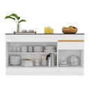 Ver imagem 3 de Balcão Cozinha Com Rodapé Gabinete Pia 150 Cm 3 Portas 1 Gaveta Veneza Gw Multimóveis Mp2107