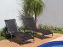 Ver imagem 1 de Kit 6 Cadeiras e Mesa Centro Garden e 2 Espreguiçadeiras - Preto
