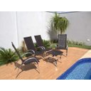 Ver imagem 6 de Kit 6 Cadeiras e Mesa Centro Garden e 2 Espreguiçadeiras - Preto