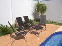 Ver imagem 6 de Kit 6 Cadeiras e Mesa Centro Garden e 2 Espreguiçadeiras - Preto