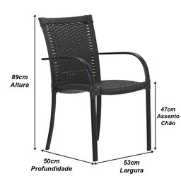 Mesa e Cadeiras Ascoli, Jardim, Área externa, Churrasqueira - Preto - 3