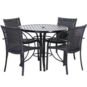Mesa e Cadeiras Ascoli, Jardim, Área externa, Churrasqueira - Preto