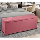 Ver imagem 5 de Calçadeira Recamier Baú Queen 1,60m Madrid Suede Rosa