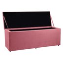 Ver imagem 3 de Calçadeira Recamier Baú Queen 1,60m Madrid Suede Rosa