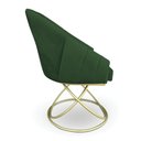 Ver imagem 5 de Kit 2 Poltronas Luxo Alana Suede Verde Base de Ferro Dourado - Pallazio