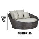 Ver imagem 2 de Chaise em Alumínio e Fibra Sintética com Almofadas para Área, Decoração, Sófa