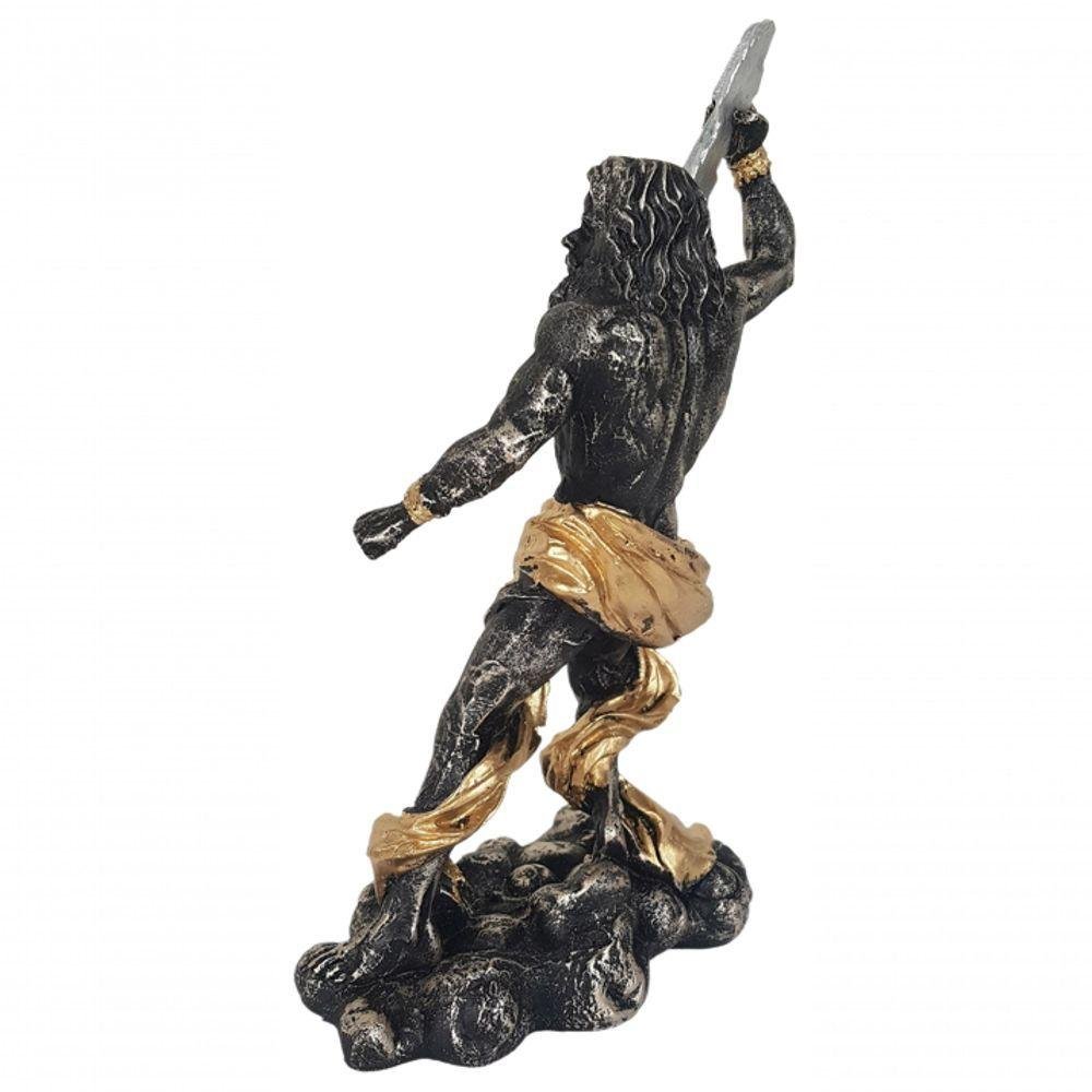 Estatueta Sala Quarto Geek Zeus Deus do Trovão Resina 23x13 - 6