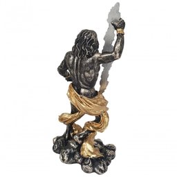Estatueta Sala Quarto Geek Zeus Deus do Trovão Resina 23x13 - 5