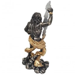 Estatueta Sala Quarto Geek Zeus Deus do Trovão Resina 23x13 - 4
