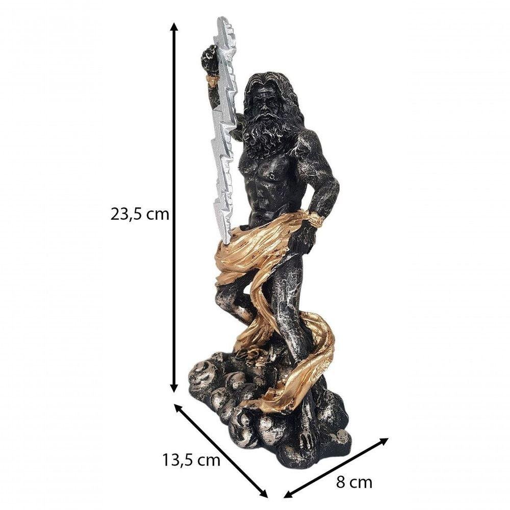 Estatueta Sala Quarto Geek Zeus Deus do Trovão Resina 23x13 - 7