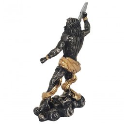 Estatueta Sala Quarto Geek Zeus Deus do Trovão Resina 23x13 - 2