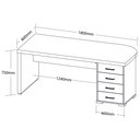 Ver imagem 3 de Mesa Executiva Atenas L Direita 4 Gavetas Telescópicas Nogal Preto Diretoria Escritório Luxo